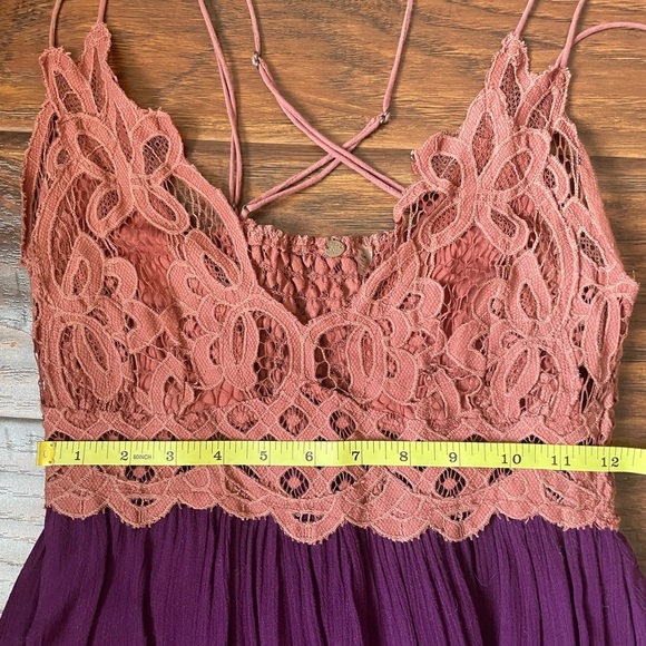 Free People Plum and Coral Mini Dress - Picture 6 of 8